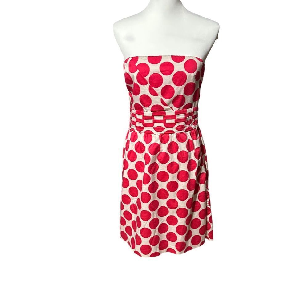 The Limited Pink Polka Strapless Dot Dress Sz8 - Picture 4 of 13